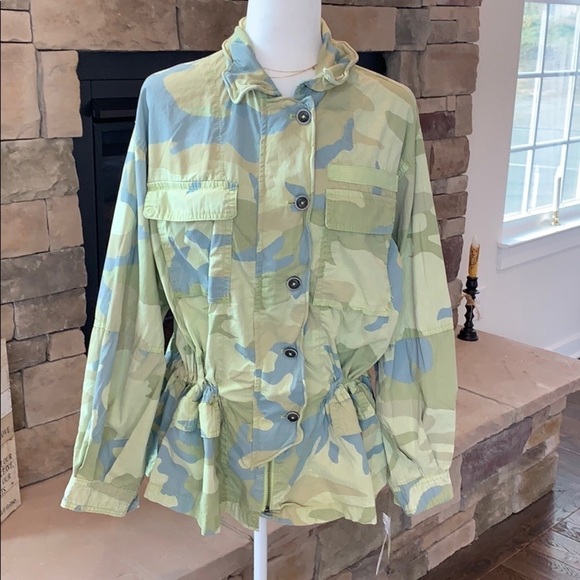 FREE PEOPLE Lead The Way Lightweight Camo Utility Jacket Size S NEW - Picture 5 of 9